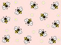 Wonderful design of hard-working bees on a light background Royalty Free Stock Photo