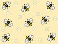 Wonderful design of hard-working bees on a light background Royalty Free Stock Photo