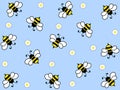 Wonderful design of hard-working bees on a light background Royalty Free Stock Photo