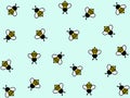 Wonderful design of hard-working bees on a light blue background