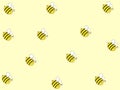 Wonderful design of hard-working bees on a light yellow background Royalty Free Stock Photo