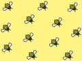 Wonderful design of hard-working bees on a light yellow background Royalty Free Stock Photo