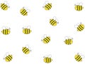 Wonderful design of hard-working bees on a white background
