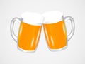 Wonderful design of two glasses of fresh beer with foam