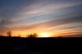 Wonderful dramatic sunrise with silhoulette Royalty Free Stock Photo