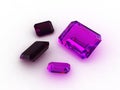 Wonderful emerald cut amethyst gems