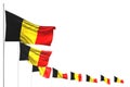 Wonderful feast flag 3d illustration - Belgium isolated flags placed diagonal, photo with bokeh and space for text