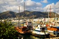 Wonderful Greece. Greek holidays. The evening port of Greece.