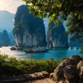 The wonderful Ha Long Bay, Unesco world heritage in Vietnam made with Generative AI