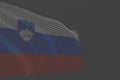 Nice any holiday flag 3d illustration - digital picture of Slovenia isolated flag made of glowing dots wave on grey background