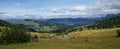 Wonderful panoramic view: Idyllic alp scenery - the famous Alp de Siusi - Seiseralm in South Tyrol. Royalty Free Stock Photo