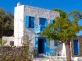 wonderful house in greece with blue windows