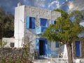 wonderful house in greece with blue windows