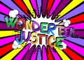 Wonderful Justice comic book style words