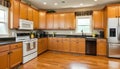 Wonderful kitchen area with honey-colored cabinetry