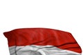 nice Austria flag with big folds lie in the bottom isolated on white - any holiday flag 3d illustration
