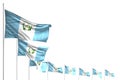 Wonderful labor day flag 3d illustration - many Guatemala flags placed diagonal isolated on white with place for content
