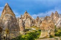 Wonderful landscape with ancient church at Cappadocia, Anatolia Royalty Free Stock Photo