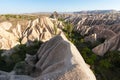 Wonderful landscape of Cappadocia in Turkey near Gereme. Royalty Free Stock Photo