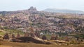 Wonderful landscape of Cappadocia in Turkey, near Goreme. Uchisar on view