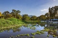 Wonderful landscape of coastline of lake Nicaragua with moored pleasure boats. Royalty Free Stock Photo