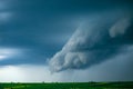 Wonderful landscape of dark cloud sky before rain. Picturesque background of a farmlands and cloudy sky Royalty Free Stock Photo