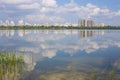 Wonderful landscape with lake and sky reflection Royalty Free Stock Photo