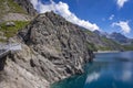 Landscape at the Luenersee with dam wall