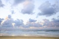 Wonderful landscape, ocean at dawn. Cloud, incoming wave. Beautiful clouds, early in morning, before sunrise.