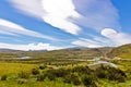 Wonderful landscape in south america in strong wind