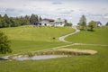 Wonderful landscapes with green fields an a view to Lake Constance