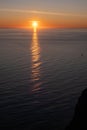 Nord-Norge. Beautiful scenery of a midnight sun sunset at Nordkapp (Cape North).