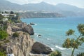 Wonderful Maritime Walk From Nerja From Where We Can See Its Beautiful Beach. Royalty Free Stock Photo