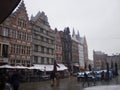 Wonderful Medieval Style Buildings On Korenmarkt Square In The Village In Ghent. March 23, 2013. Ghent, West Flanders, Belgium.