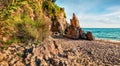 Wonderful morning view of Platis Gialos Beach. Picturesque spring seascape of Ionian Sea. Marvelous outdoor scene of Kefalonia