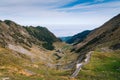 Wonderful mountain view. mountain winding road with many turns in autumn day. Transfagarasan highway, the most beautiful road in Royalty Free Stock Photo