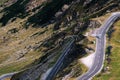 Wonderful mountain view. mountain winding road with many turns in autumn day. Transfagarasan highway, the most beautiful road in Royalty Free Stock Photo