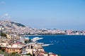 Wonderful Naples panoramic view with Vesuvius and gulf from Posillipo Royalty Free Stock Photo