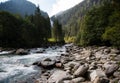 Wonderful natural landscape near the Krimml Waterfalls