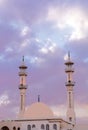 A wonderful nice colorful photo of mosque with minaret in cairo egypt, used as illustration, wallpaper, abstract, background, ca