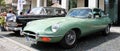 Jaguar E-Type oldtimer car in Kettwig, district of Essen. Royalty Free Stock Photo