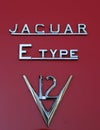 Jaguar E-Type oldtimer car in Kettwig, district of Essen. Royalty Free Stock Photo