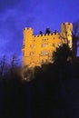 Wonderful night shot of Hohenschwangau castle, Bavaria, Germany Royalty Free Stock Photo