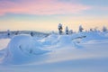 Wonderful Northern Winter Sunset Landscape Royalty Free Stock Photo