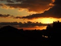 Wonderful orange sunset in joanopolis the countryside of brazil