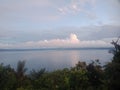 Wonderful panorama Lake Toba in the morning Royalty Free Stock Photo