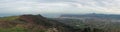 Wonderful panoramic view on bay of biscay in cloudy sky on atlantic coast in basque country, france Royalty Free Stock Photo