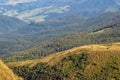 Wonderful panoramic view of Carpathians mountains, Ukraine. Evergreen gorest hills. Carpathians mountains landscape. Royalty Free Stock Photo