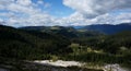 Wonderful panoramic view dolomite mountains and alp scenery