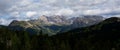 Wonderful panoramic view dolomite mountains